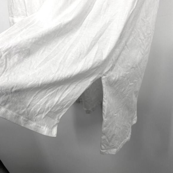 Eileen Fisher Button Up Tunic Top size XS Long Sleeve White High Low Hem - Picture 4 of 8